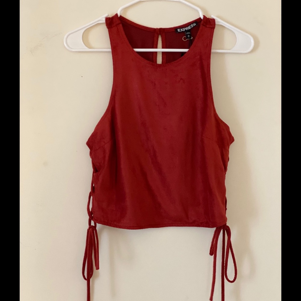 Express Cropped ‘suede’ tank cowgirl size M
